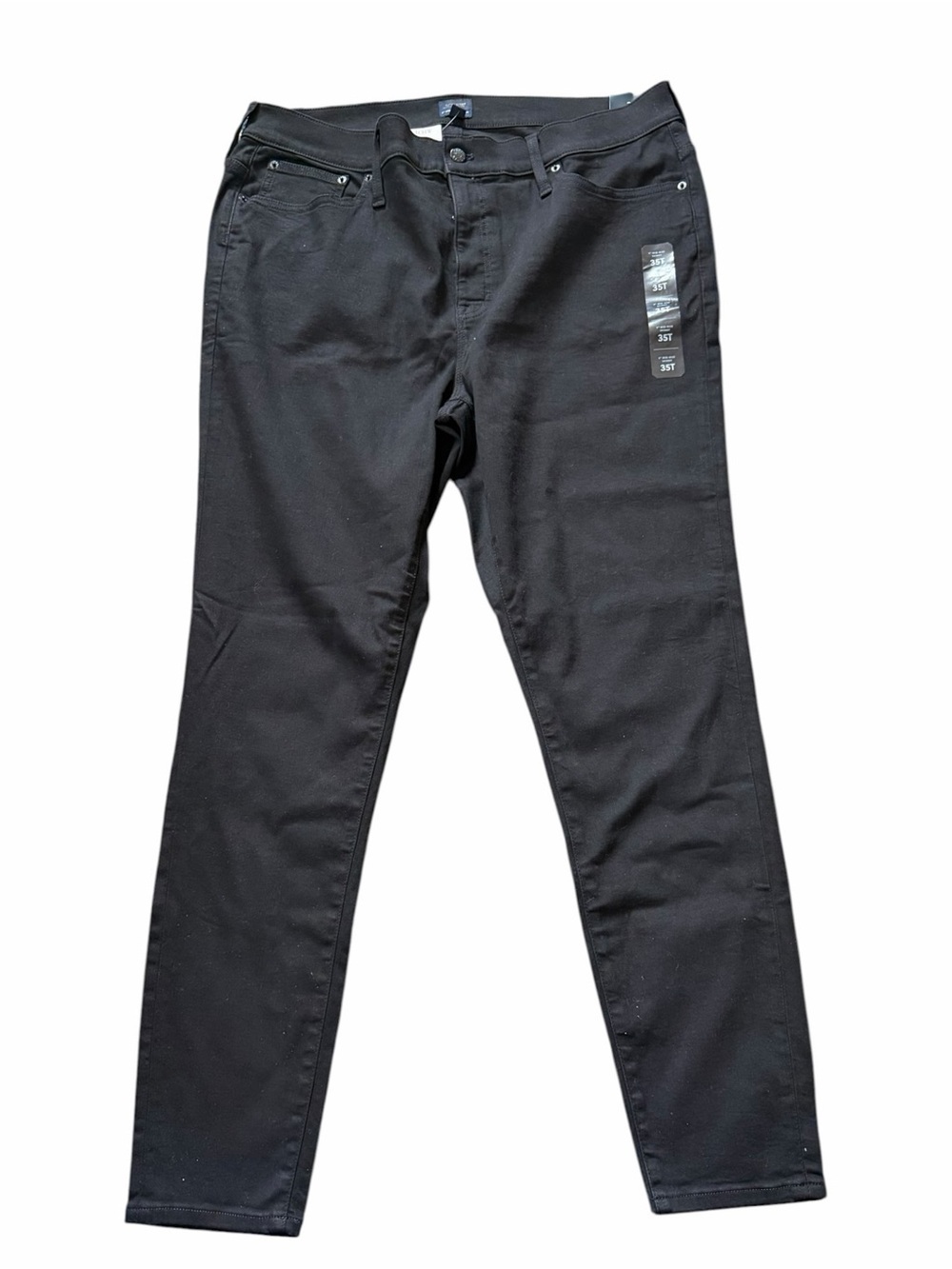 J Crew Factory Black Mid Rise Skinny Jeans Size 35 Tall NEW